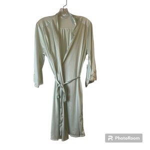 Miss‎ Elaine Vintage Robe Size S Blue/Green Long Sleeve